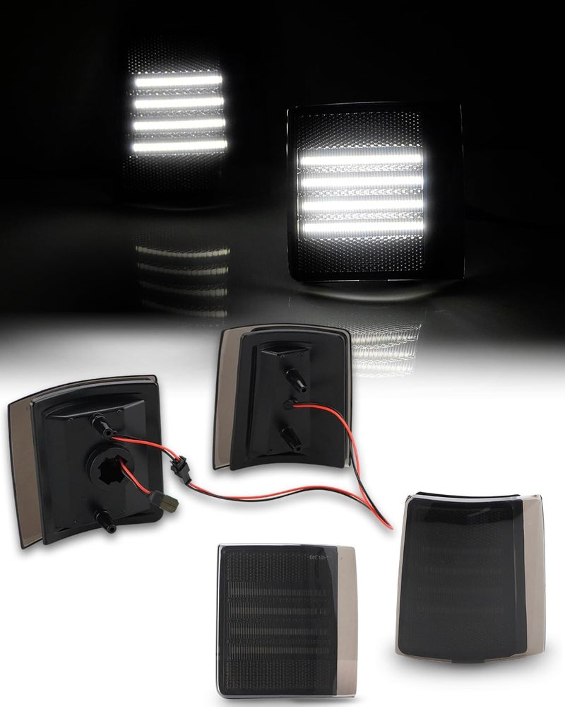 Best View Front Corner Light Compatible with 1994-1999 GMC Sierra C/K 1500 2500 3500 Suburban Yukon, White LED Driver and Passenger Side for GM2550148 GM2551148 | 5977463 5977464 - Image 5